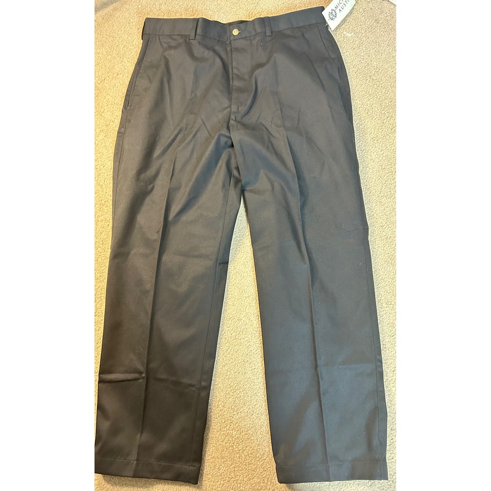 Michael Austin Mens Black Flat Front Classic Fit Dress Pants Size 38x30